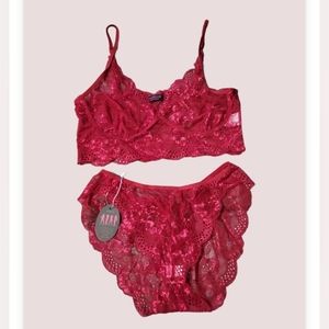 NWT Red  Lace Underwear Set